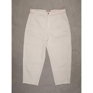 Everlane Womens Barrel Leg Beige Solid Pants Size 16